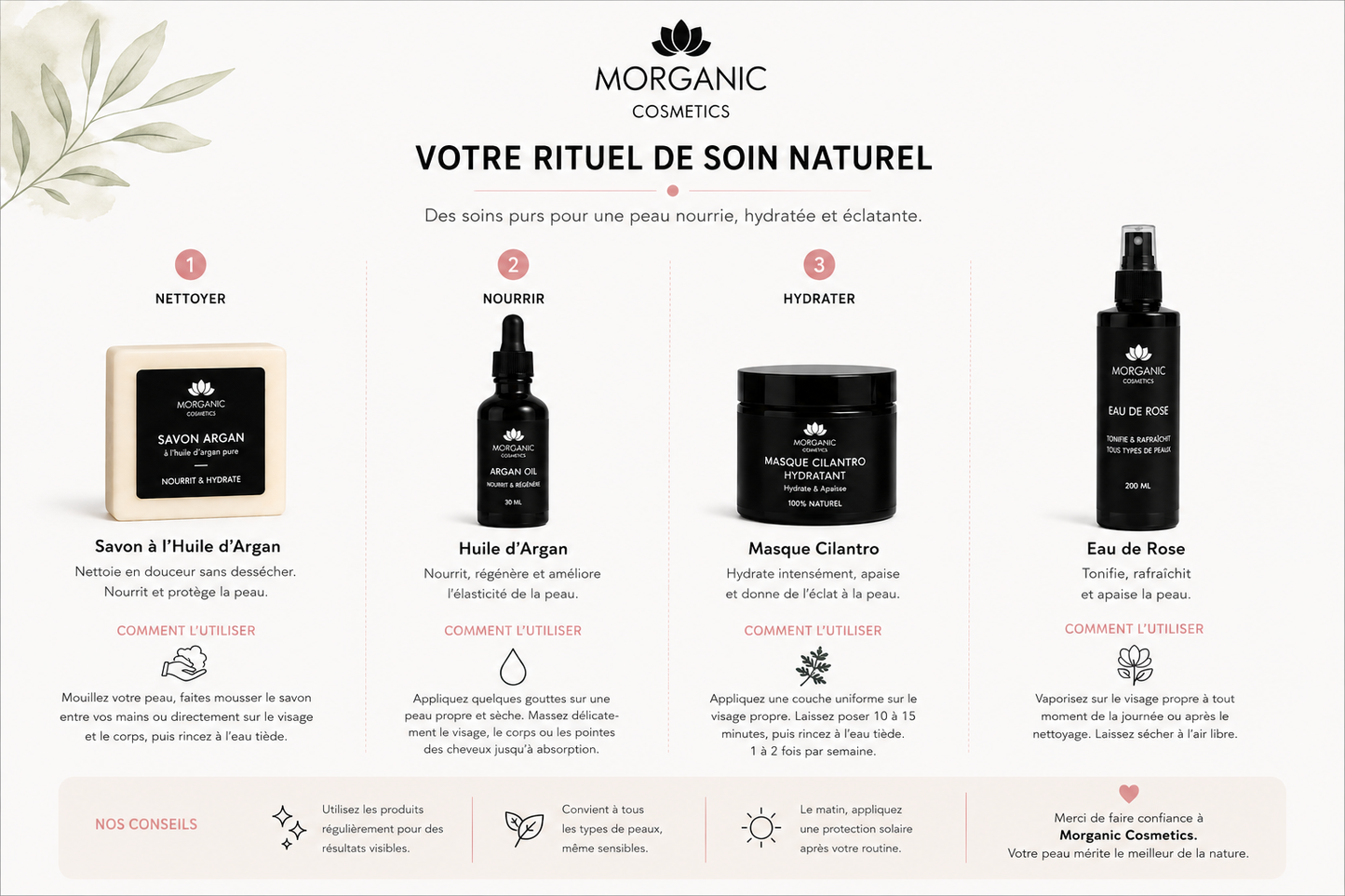 Coffret Hydratation & Éclat Morganic ✨مجموعة الترطيب والإشراقة