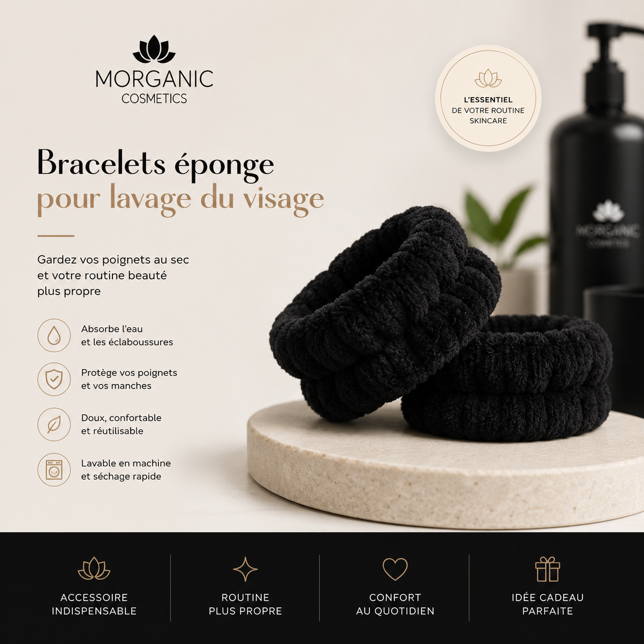 Serviette absorbante pour skincare