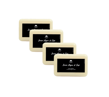 Pack de 4 Savons Visage, soins bio marocains, luxueux pour une peau éclatante et nourrie.
